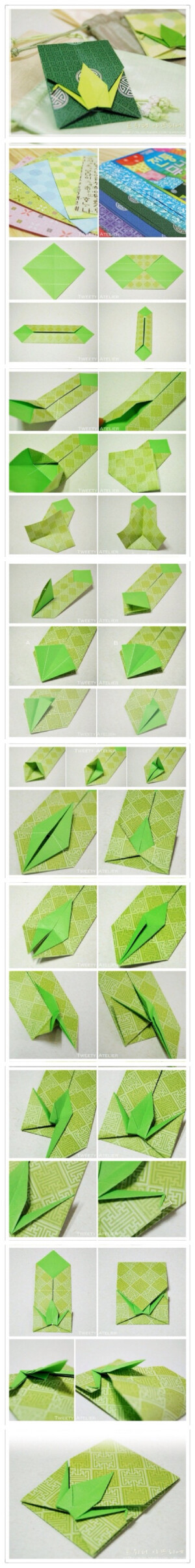 千纸鹤折纸包装图解，原来折纸这么简单，信纸也可以折哦。520那天送给TA，快学起来!(图片来自微博@技能大叔）