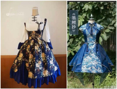 中国风洛丽塔服装 动漫哥特服饰绘画参考 手绘素材【侵删