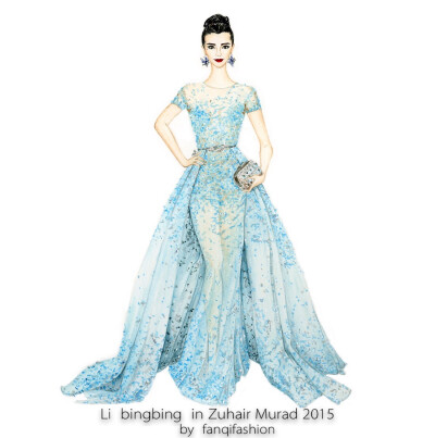 李冰冰 in Zuhair Murad 2015