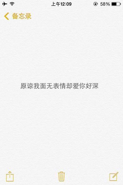 @雪碧欧尼# NIKKIXZ 原谅我面目表情却爱你好深 火柴盒 备忘录 诗歌 走心 哲理 歌词 素材 文字 文艺 心情 感慨 原创 严禁二传二改，转载请注明出处。