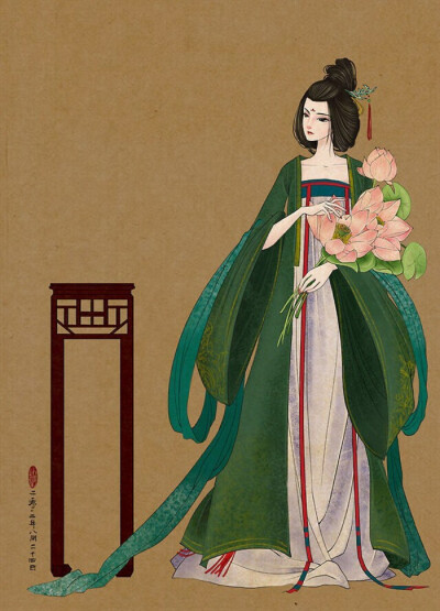 玉钗艳，华妆绽，纤指绕新莲；轮回换，宿命牵，回眸看旧缘。#唯美 古风#