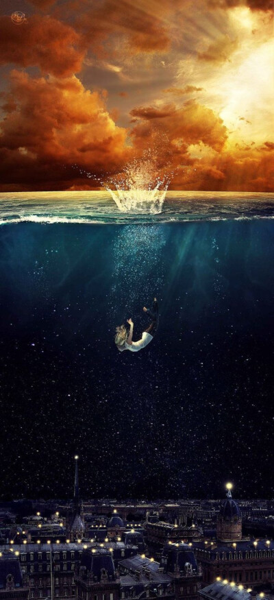 你的世界,沉入水底.海底世界.