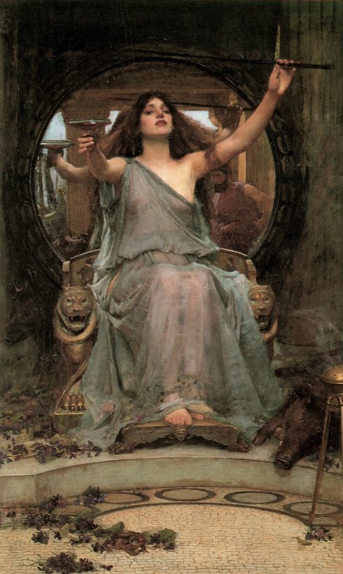 Circe Offering the Cup to Odysseus 《瑟茜向奥德修斯敬酒》 作者 ：约翰·威廉·沃特豪斯