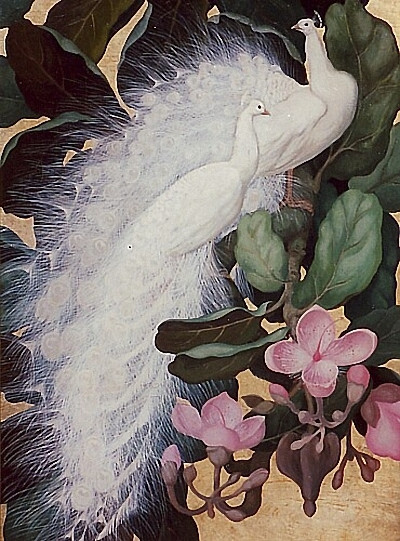 美国画家Jessie Arms Botke杰西·阿姆斯·波特克（1883-1971）出生在芝加哥。Jessie的绘画风格大气典雅，细腻动人，颇有东方工笔画的韵味，她本人称自己为装饰画家。Jessie非常喜欢绘制鸟类，尤其是孔雀。