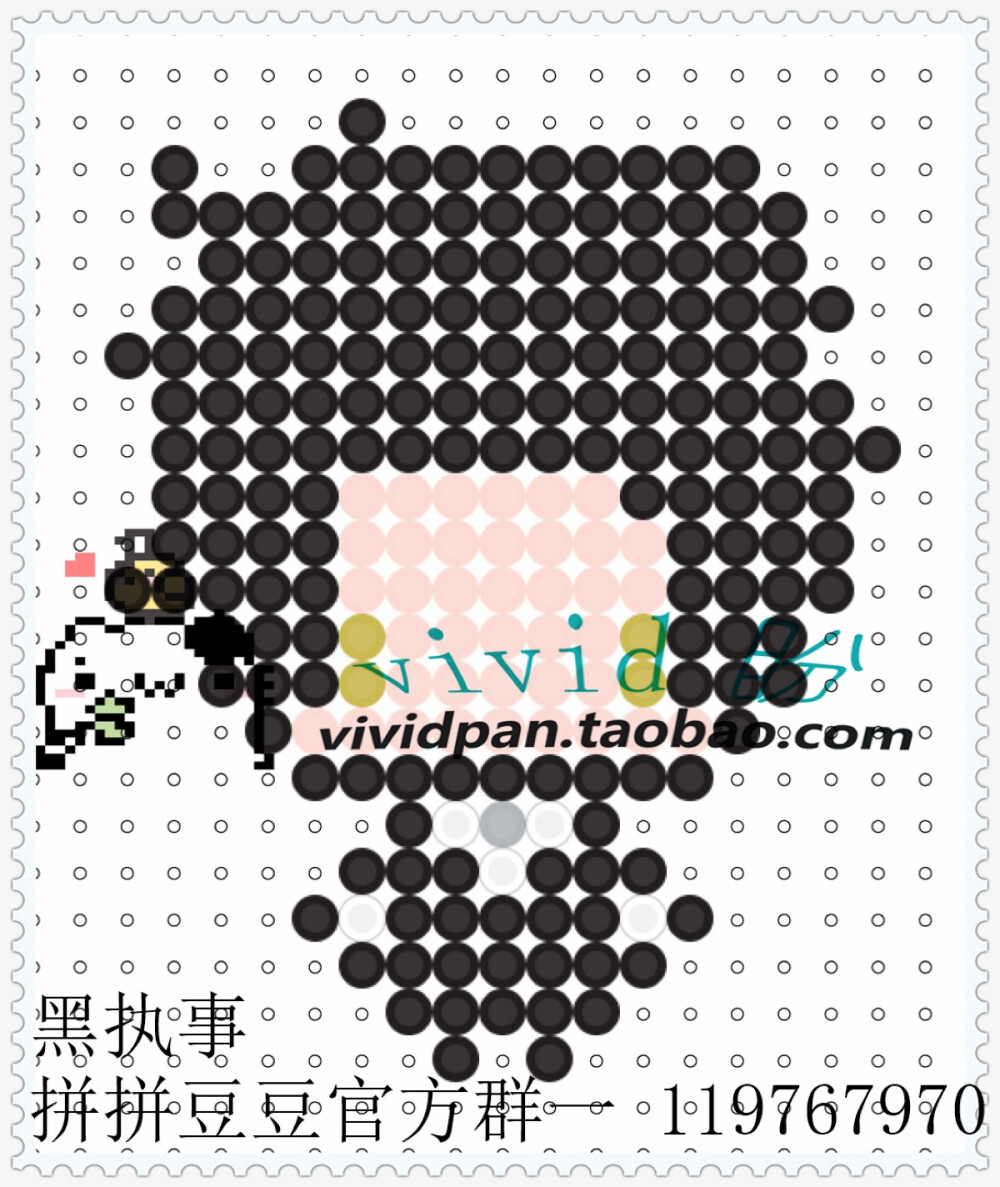 黑执事 拼拼豆豆 perler 像素 pixel 欢迎加入拼拼豆豆官方群一，群号码：119767970