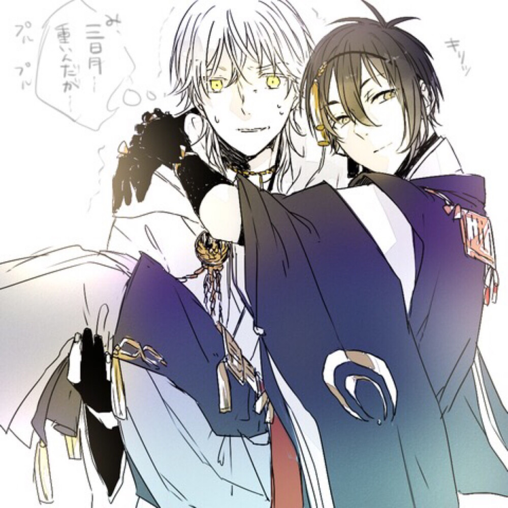 刀剑乱舞鹤丸国永ampamp三日月宗近p站抱图侵删