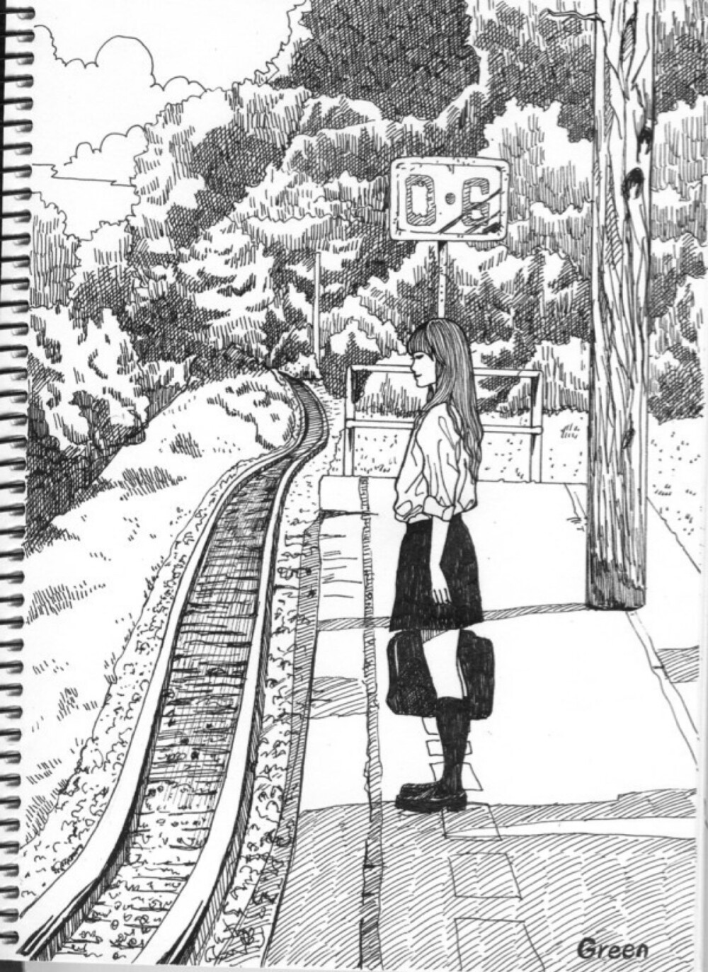 在森林里等车的小MM