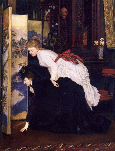 James Jacques Joseph Tissot(1836-1902)法国画家，以描绘维多利亚时期的社会生活和人物肖像著称，也画过一些宗教画。特别喜欢看人画衣服，相信我不是一个人。