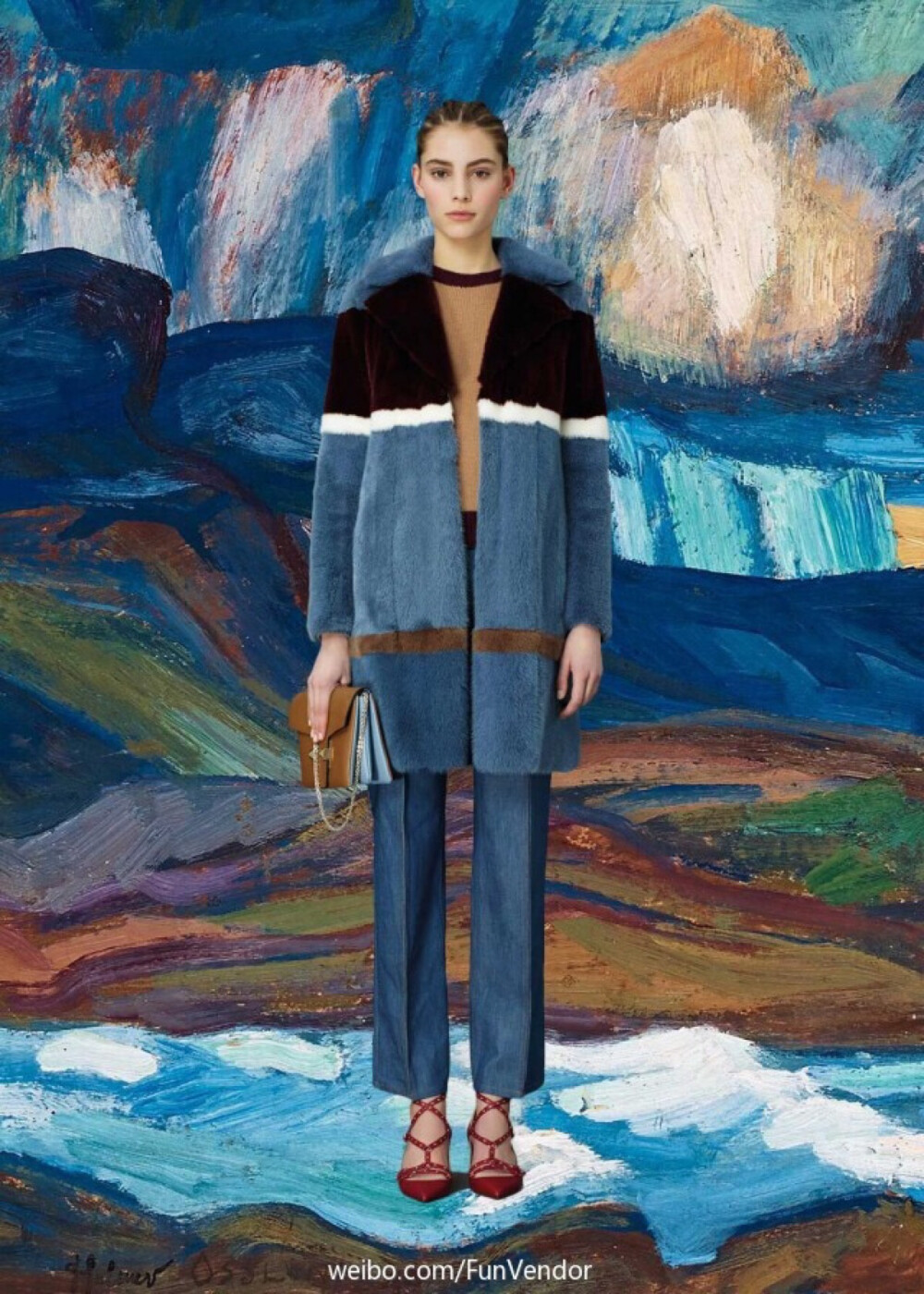 Valentino Pre-Fall 2015油画系列，手工刺绣印花创造的璀璨艺术品。