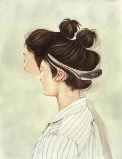 活像个孤独患者自我拉扯。丨来自新西兰画家Henrietta Harris。