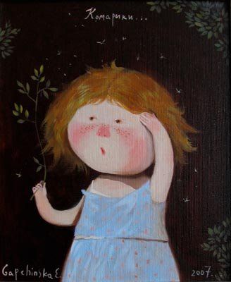 来自乌克兰插画家。Eugene Gapchinska的一组手绘儿童插画，她创作了许许多多粉红色皮肤的可爱小孩，一同分享给大家。