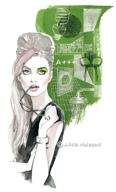 Alicia Malesani时尚水彩插画http://www.aliciamalesani-illustrator.com/