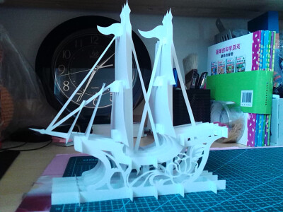 海盗船 立体纸雕 立体构成 立体贺卡 立体纸艺 3D纸模型 纸立体造型 手工DIY