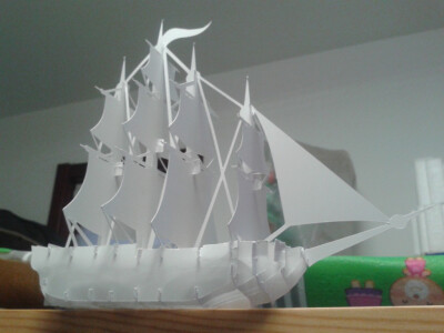 帆船 立体纸雕 立体构成 立体贺卡 立体纸艺 3D纸模型 纸立体造型 手工DIY