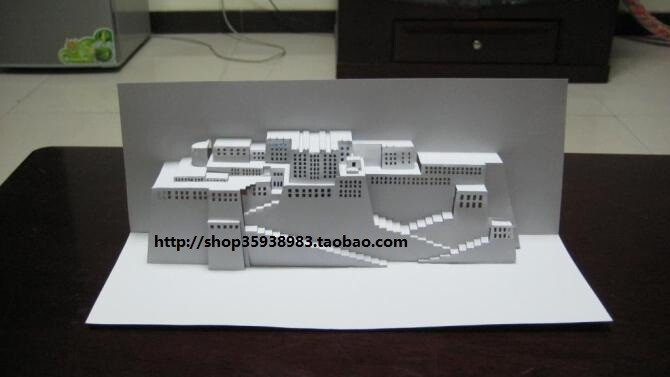 布达拉宫 立体纸雕 立体构成 立体贺卡 立体纸艺 3D纸模型 纸立体造型 手工DIY