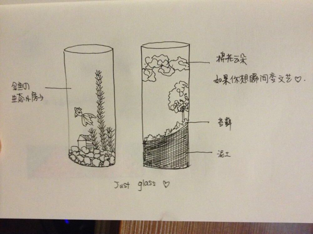 生态玻璃杯，MOGO手绘手作