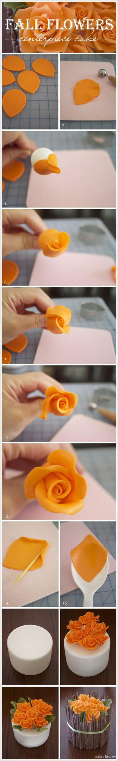 逼真的软陶粘土花朵花卉花盆手工制作