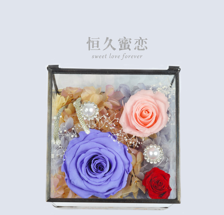 永生花,玫瑰花,保鲜花,情人节礼物,生日礼品,创意礼品,家居摆件,玫瑰礼盒