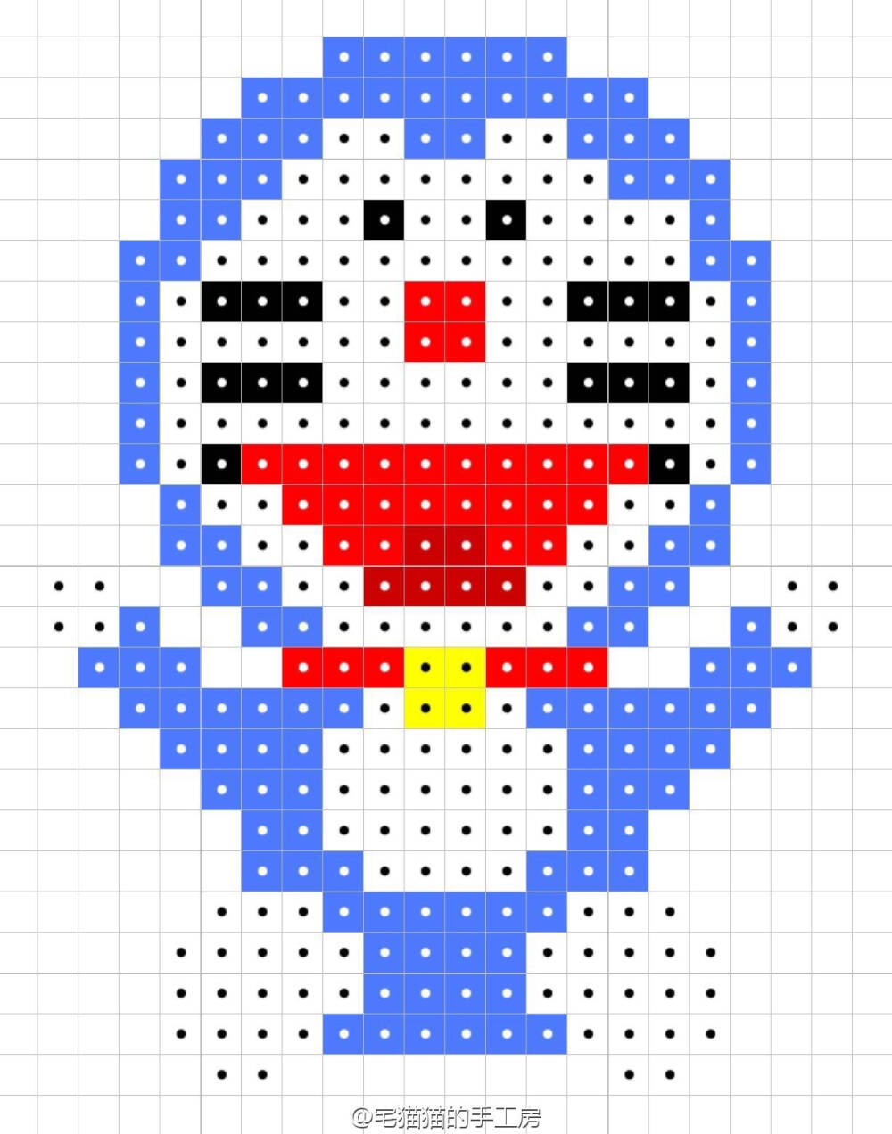 哆啦a梦像素拼豆图纸