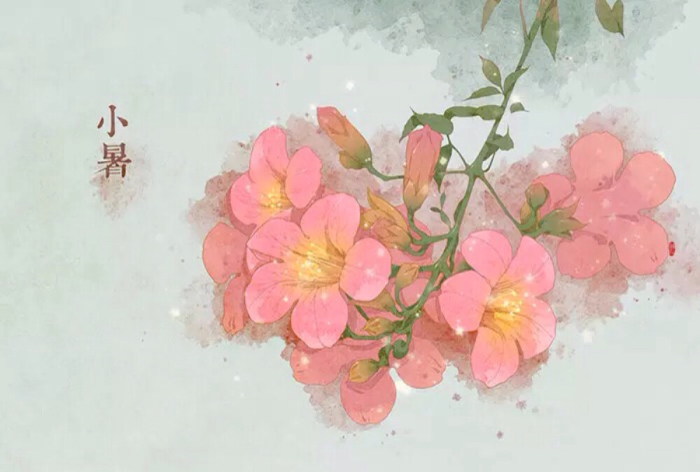 中国风插画 古风 古韵 花卉 水彩 花间 农历二十四节气 转自网络侵删致歉 【国风雅韵 】