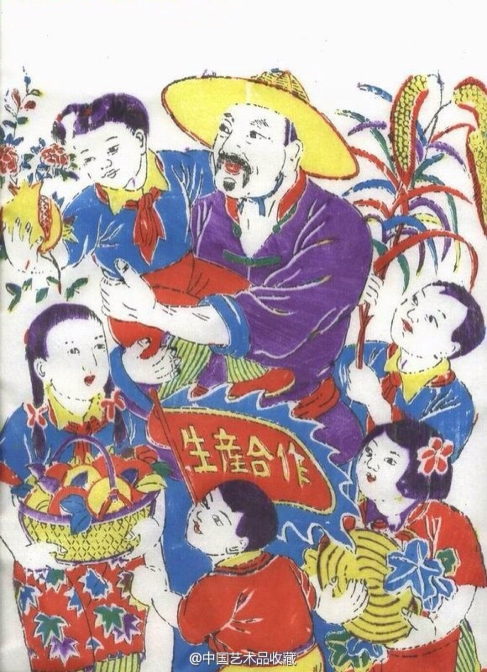 【 苏州桃花坞木刻年画 】桃花坞年画因曾集中在苏州城内桃花坞一带生产而得名，源于宋代的雕版印刷工艺，由绣像图演变而来，到明代发展成为民间艺术流派。图：生产合作