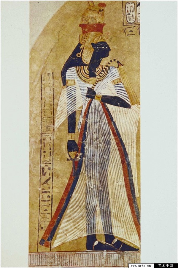 古埃及壁画服装面料 亚麻纤维：古埃及人很早就开始利用亚麻秆剥下的纤维，织出的亚麻布成为主要的衣用材料，从轻薄透明的织物可见其纺织技术高超。 纸莎草、莲花：服装面料上的装饰 染色：本色（白色）因亚 麻染色较难，故以白色为主，也配以蓝、 黄、绿、红等小面积颜色使用。 由于生产力的局限，衣服仍属贵重 物品，也成了身份、地位的象征。