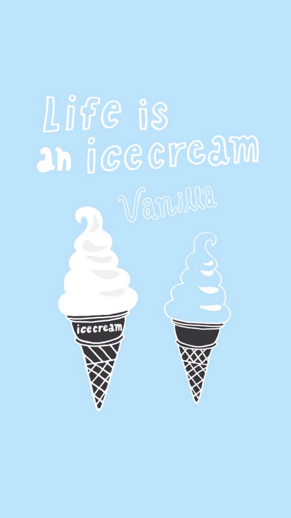 夏天 冰淇淋 蓝色 壁纸