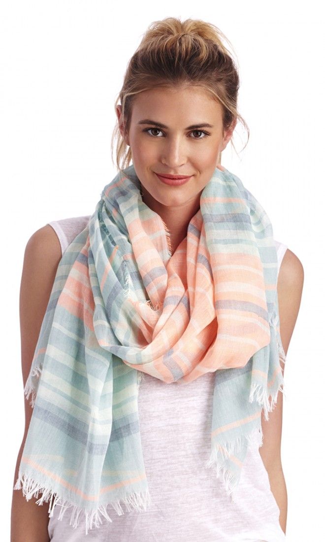 lightweight mixed stripe scarf