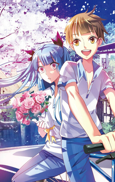 知音漫客 vol365 公寓怪谈 郝佳思 第7话扉页「颜旭•铭香 国产校服+自行车 青涩纯真」 一个热闹的＂灵异＂校园漫画 国漫 扉页 二次元