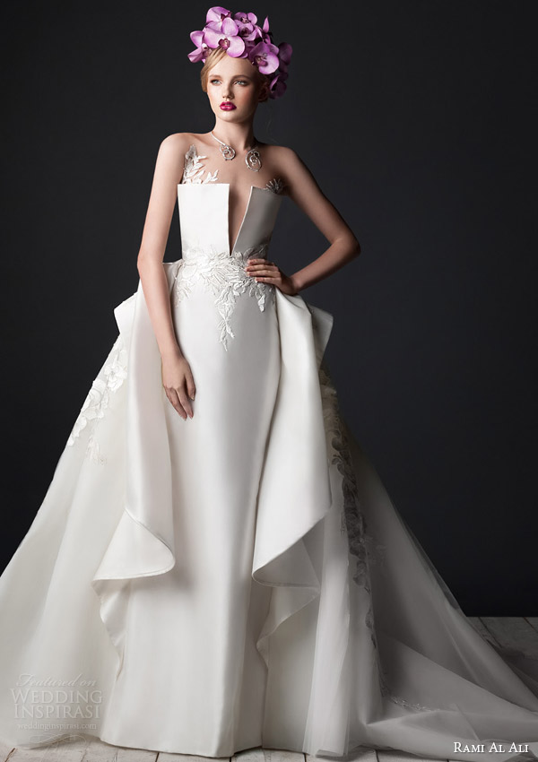 Rami Al Ali 2015 Wedding Dresses。叙利亚的设计师Rami Al Ali 2015婚纱礼服打造了绚丽复古的新娘典范，带来了一种意想不到的嫁衣典范。在最新的设计作品中表达了全新的新娘时尚理念，优雅的风格与华丽的细节凸显了新娘嫁衣的与众不同。