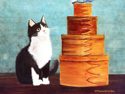 趣味猫咪绘画壁纸（二）(kriebel 作品) - 趣味手绘猫咪壁纸 Funny Cat Art Painting Desktop8