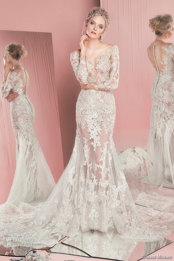 Zuhair Murad Bridal Spring 2016 Wedding Dresses。祖海·慕拉新2016春夏婚纱礼服系列LooKBook，又为女人一生最美好的时刻编织了精致的梦境。一贯的精致大气凸显Zuhair Murad秉承的精美之风，蕾丝和轻纱是绝对少不了的，还有最为经典的白，这才是最让人屏住呼吸之处。