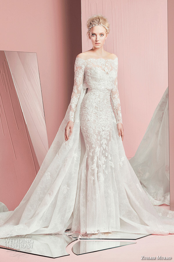 Zuhair Murad Bridal Spring 2016 Wedding Dresses。祖海·慕拉新2016春夏婚纱礼服系列LooKBook，又为女人一生最美好的时刻编织了精致的梦境。一贯的精致大气凸显Zuhair Murad秉承的精美之风，蕾丝和轻纱是绝对少不了的，还有最为经典的白，这才是最让人屏住呼吸之处。