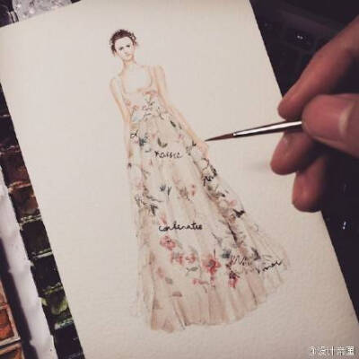 各种高级定制礼服的插画｜来自插画师JiweiJW