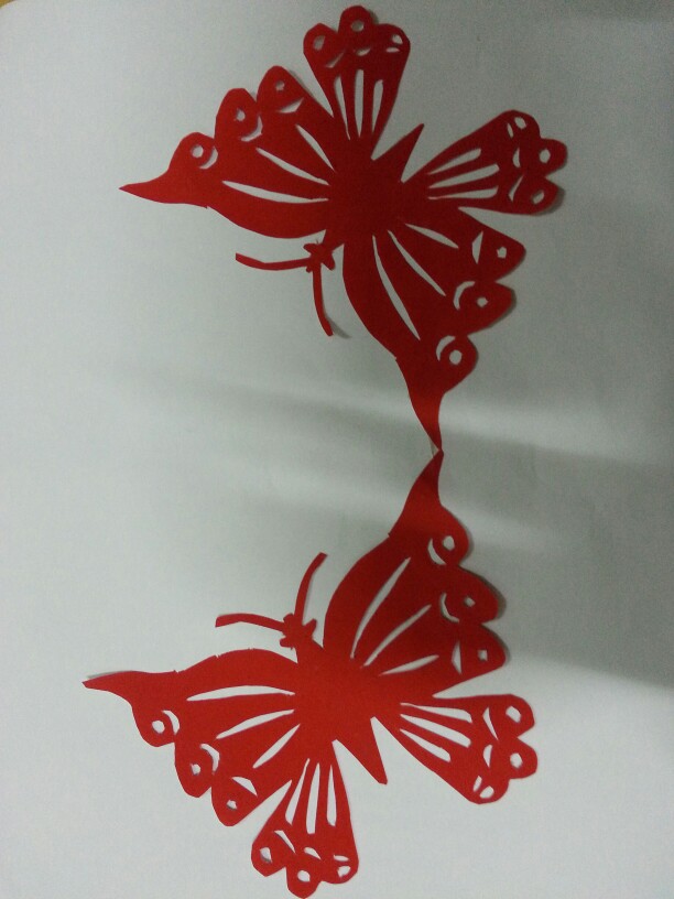 蝴蝶团花剪纸图案图片