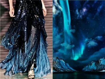 俄罗斯博主Liliya Hudyakova，一个灵感泉涌执行力超强的姑娘，她竟然把好多时装的灵感来源都扒出来了。我不知道她是用什么手段将这些衣服都找到对应的风景照片做原型，这一定是相当大的工作量，而且两者往往是那么的…