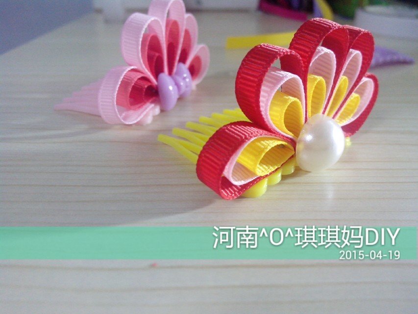 手工发饰手工蝴蝶结原创发饰头花。来自群168907737