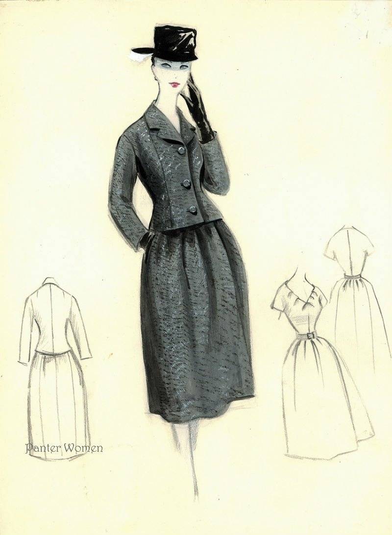 美国知名的奢侈品百货精品店Bergdorf Goodman 70年代时的服饰单品插画