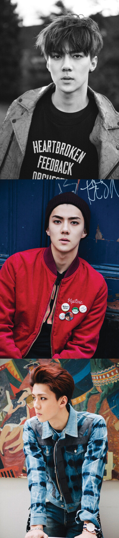 EXO 吴世勋 明星 SEHUN 帅哥 花美男 可爱 卖萌 卡哇伊 文艺 小清新 男神 学长 杂志 写真 自拍