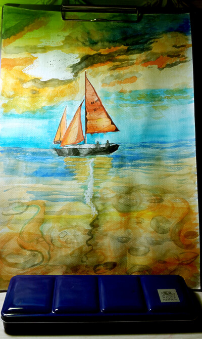 第一副水彩，画得好烂