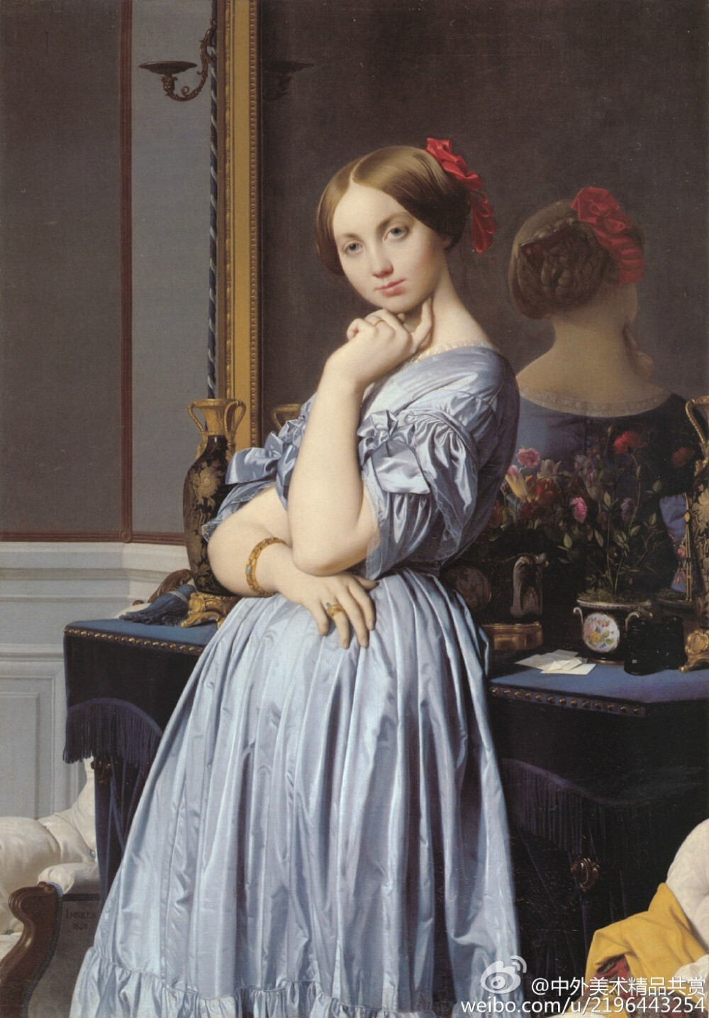 安格爾（Jean Auguste Dominique Ingres，1780－1867）1 —— 是法國新古典主義畫派的最後一位領導人，他和浪漫主義畫派的傑出代表歐仁•德拉克羅瓦之間的著名爭論震動了整個法國畫壇；安格爾的畫風線條工整，輪廓確切，色彩明晰，構圖嚴謹，對後來許多畫家如德加、雷諾瓦、甚至畢卡索都有很大的影響。