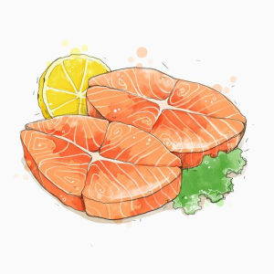 水彩，食物