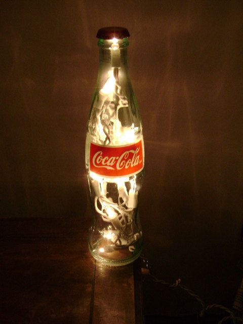 Lighted Coca-Cola Bottle Glass Decorative Coke Lamp - Great for Coke Collector. $15.00, by SchulersGlassDecor via Etsy. by.沈弘