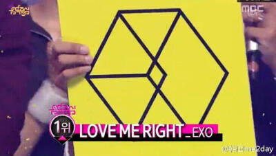 今日20150613音乐银行 一位 EXO loveme right！ 粗卡粗卡～