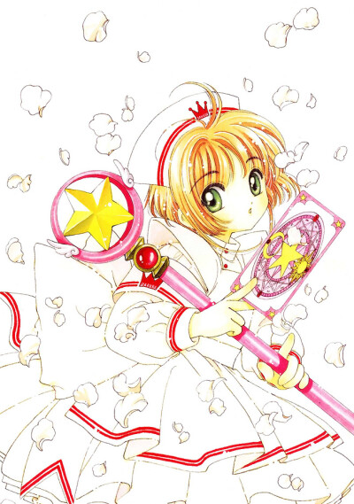 木之本樱小樱魔卡系花 少女樱 白色1