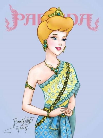 Cinderella in Thai traditional dress. by.沈弘