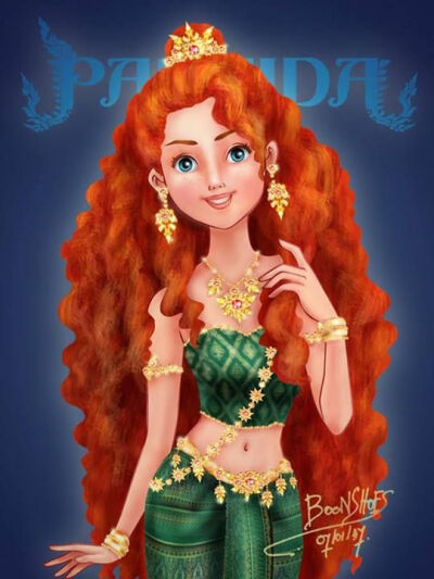 Merida in Thai traditional dress. by.沈弘