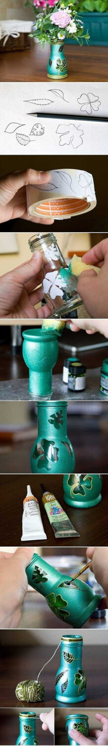 自制精致小花瓶_玻璃瓶与染料的结合