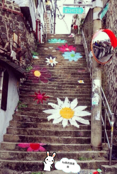 韩国街头风景 花 路 平铺壁纸 混搭