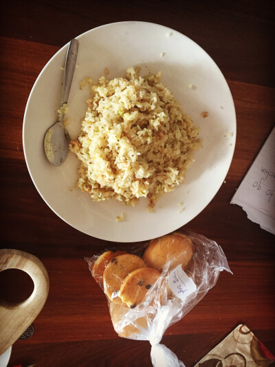 Lunch hour：cream-chess chicken cauliflower&amp;amp;broccoli risotto～yummy！